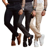 ULTIMA OPORTUNIDADE Calça Reta Masculina em Sarja 3 Unidades