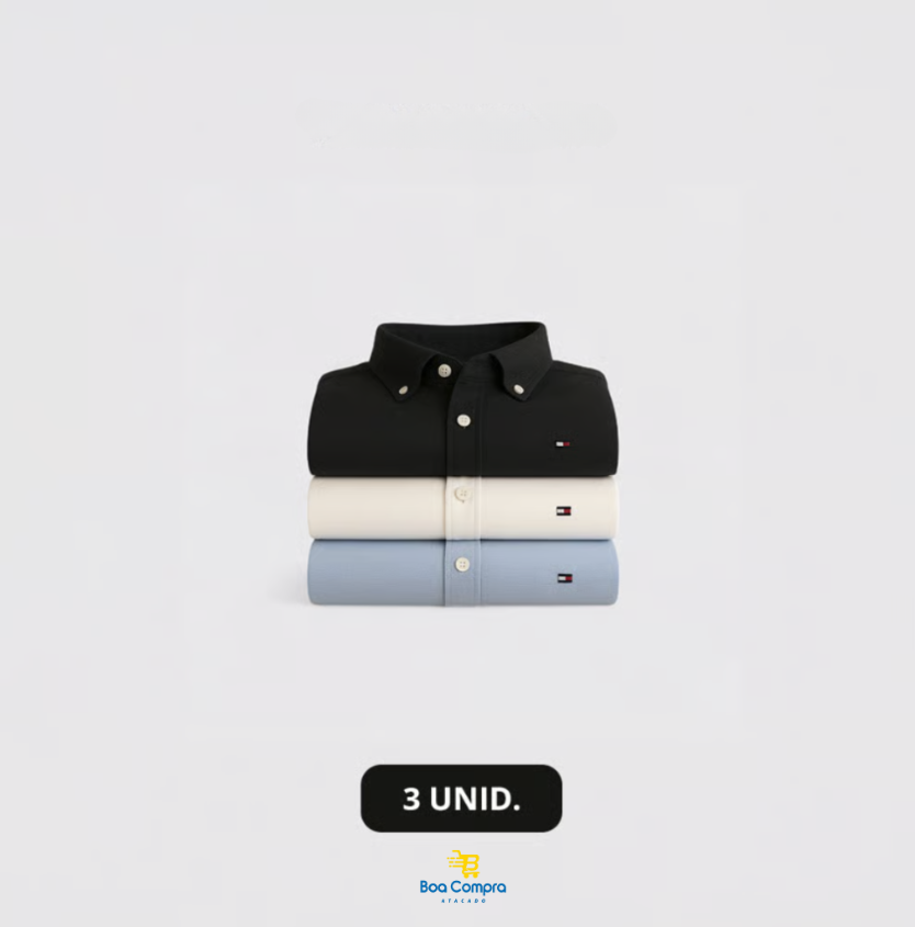 Kit 3 Camisas Oxford Tommy