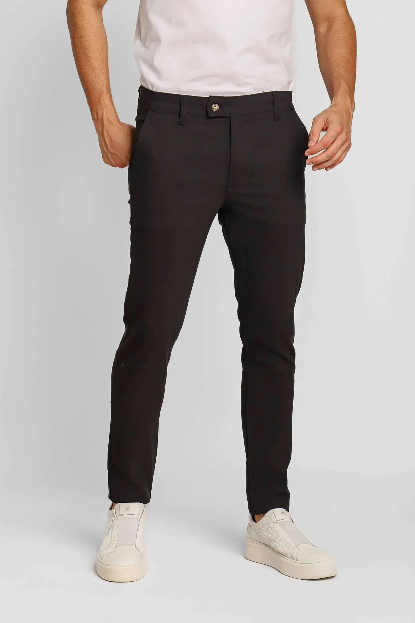 Calça Ralph Lauren Linho Straight Fit - Preta